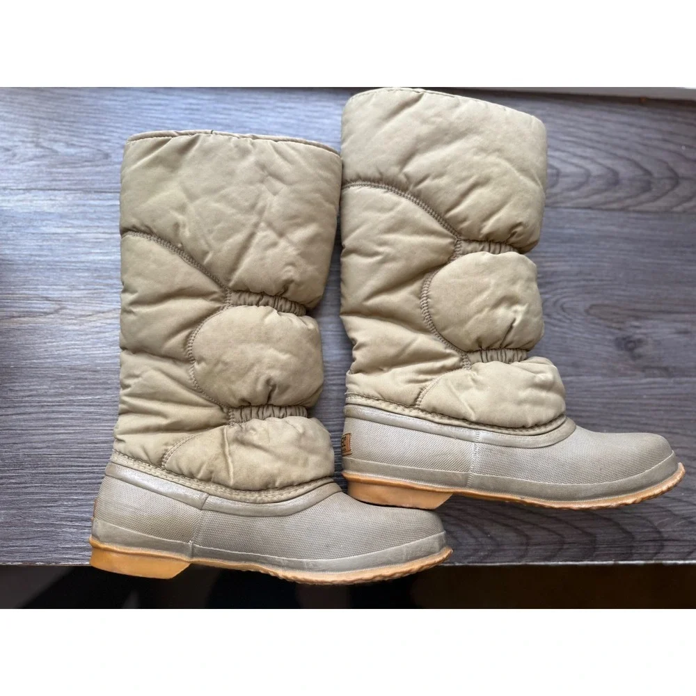 Vintage Sorel Winter Snow Boots Puffer Quilted Insulated Warm Tall Boots Women's